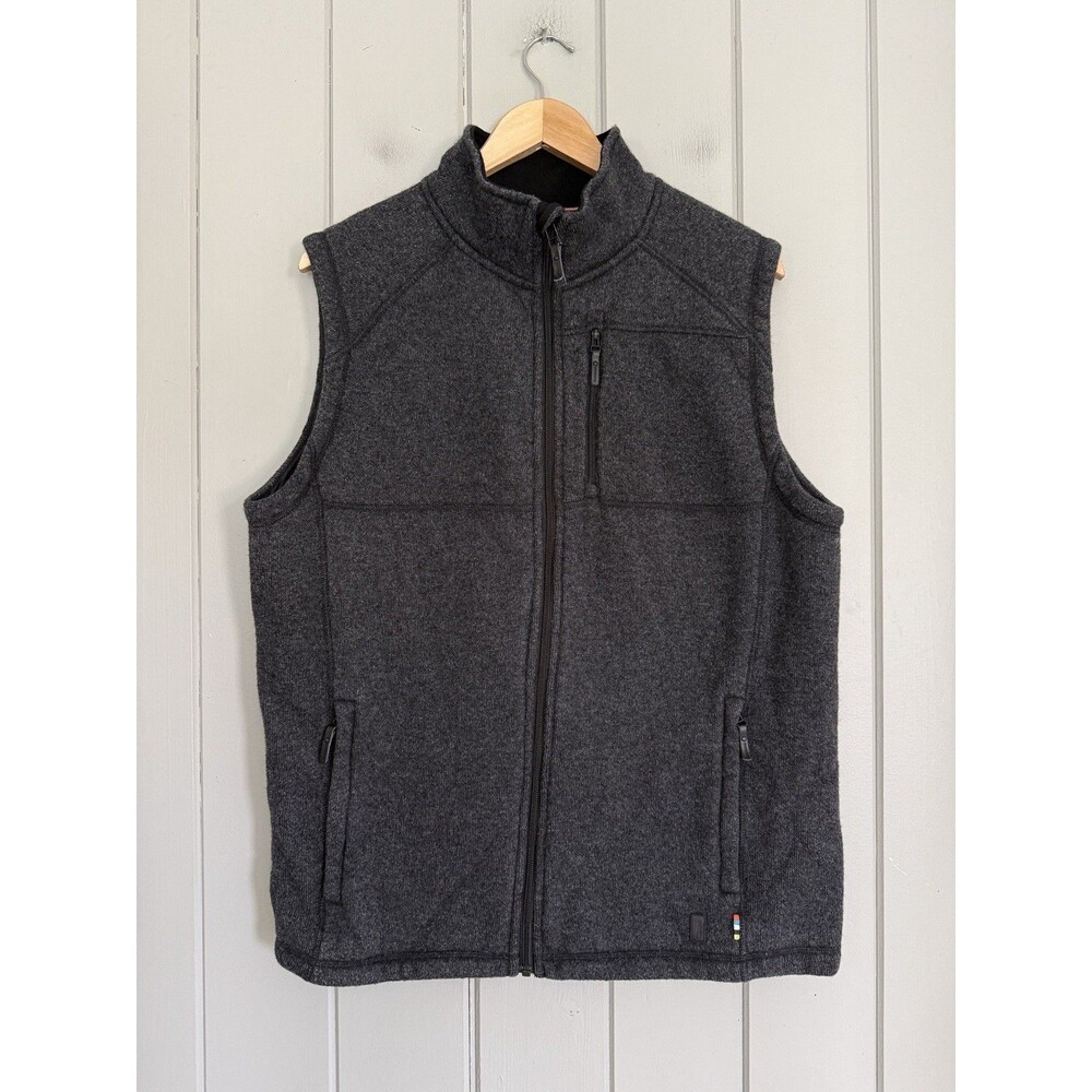 Smartwool Men's Echo Lake Full Zip Wool Vest L Large Dark Grey SW010002